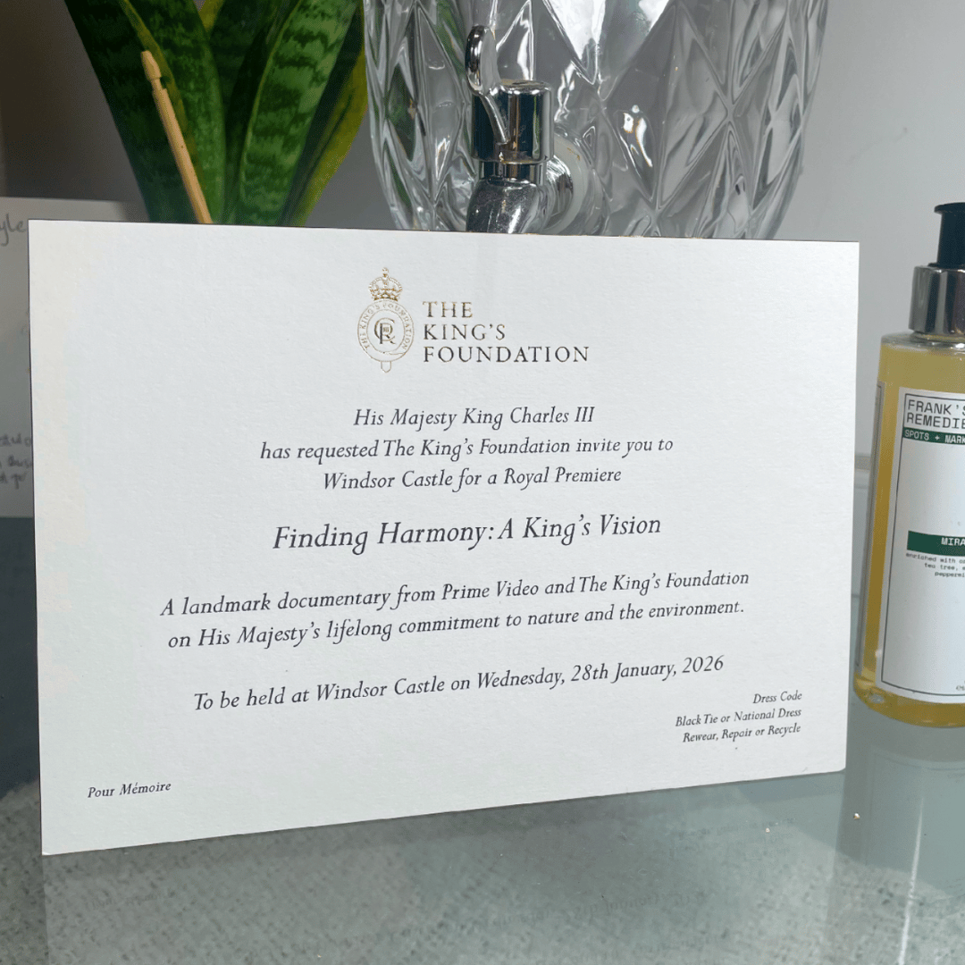 Special Invite to HM King Charles III New Royal Film Premiere at Windsor Castle