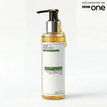 A bottle of Frank's Remedies Clean & De-Stress Miracle Balm Face Wash with a black pump and silver collar, shown on a clean white background with a 'Documented on BBC One' logo in the top right corner.
