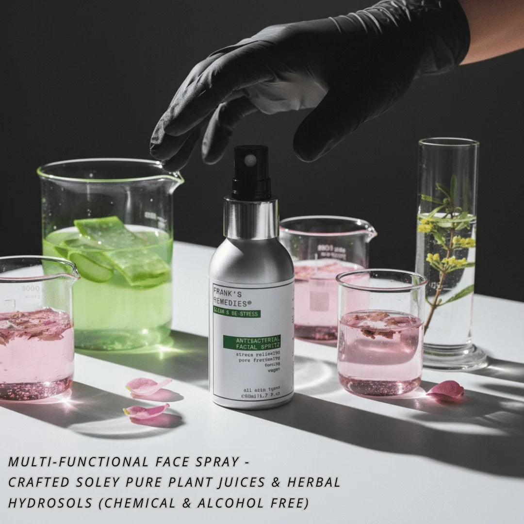 Multi-functional Antibacterial Face Spray  bottle with botanical elements