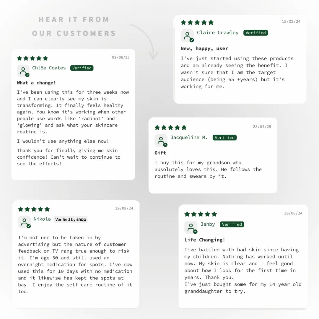 Customer verified reviews displayed for Ready Steady Clear Kit