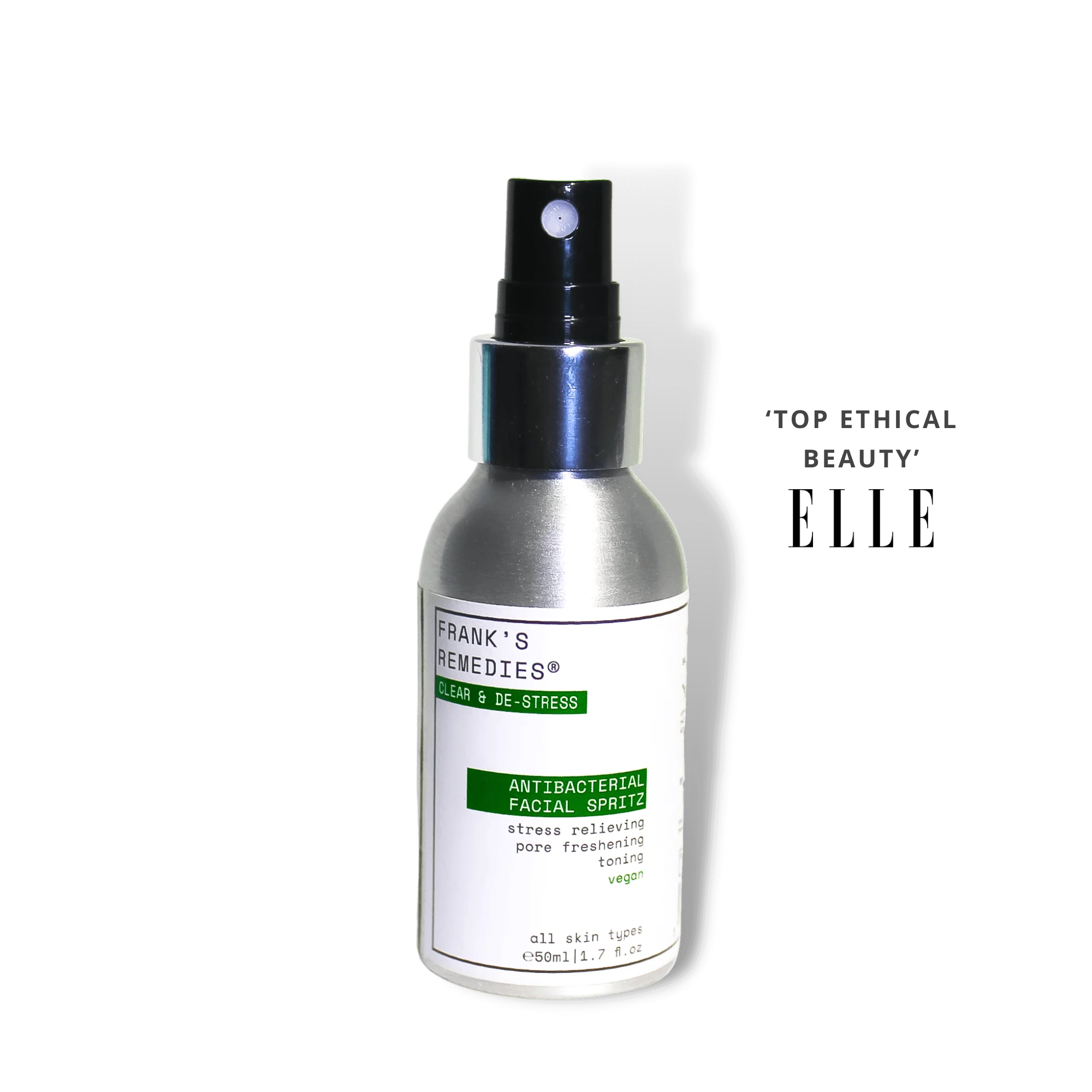 Antibacterial Face Spray on white background